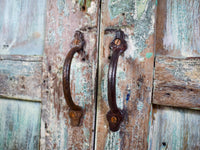 Vintage Rustic Painted Wood Cupboard Cabinet Storage