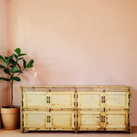 Vintage Rustic Bleached Wood Cupboard Cabinet Sideboard