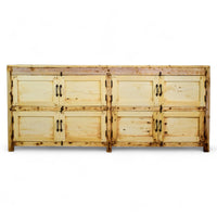 Vintage Rustic Bleached Wood Cupboard Cabinet Sideboard