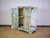 Vintage Rustic Painted Wood Cupboard Cabinet Storage
