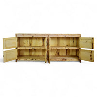 Vintage Rustic Bleached Wood Cupboard Cabinet Sideboard