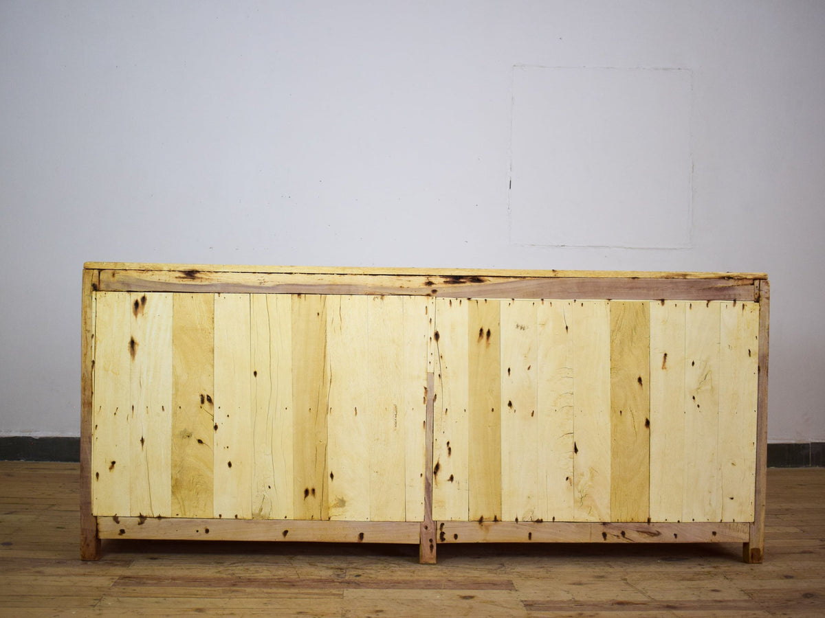 Vintage Rustic Bleached Wood Cupboard Cabinet Sideboard