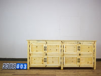 Vintage Rustic Bleached Wood Cupboard Cabinet Sideboard