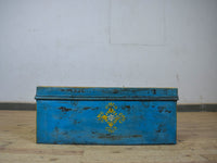 Vintage Indian Hand Painted Metal Travel Trunk Chest