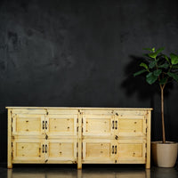 Vintage Rustic Bleached Wood Cupboard Cabinet Sideboard