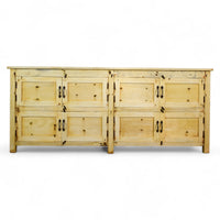 Vintage Rustic Bleached Wood Cupboard Cabinet Sideboard