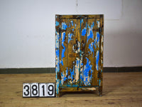 Vintage Worn Painted Rustic Cupboard Cabinet