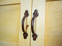 Vintage Rustic Bleached Wood Cupboard Cabinet Sideboard