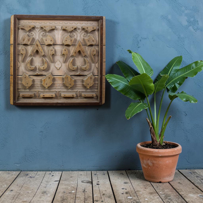 Vintage Rustic Architectural Wooden Carved Mould Board Wall Art