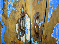 Vintage Worn Painted Rustic Cupboard Cabinet