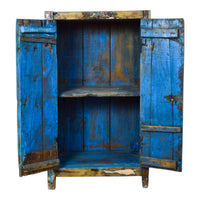 Vintage Worn Painted Rustic Cupboard Cabinet