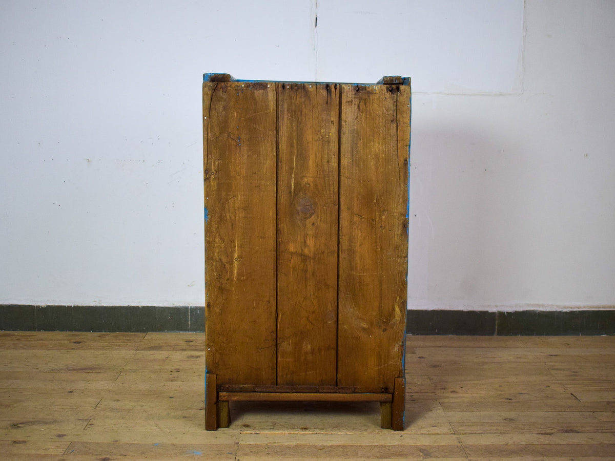 Vintage Worn Painted Rustic Cupboard Cabinet