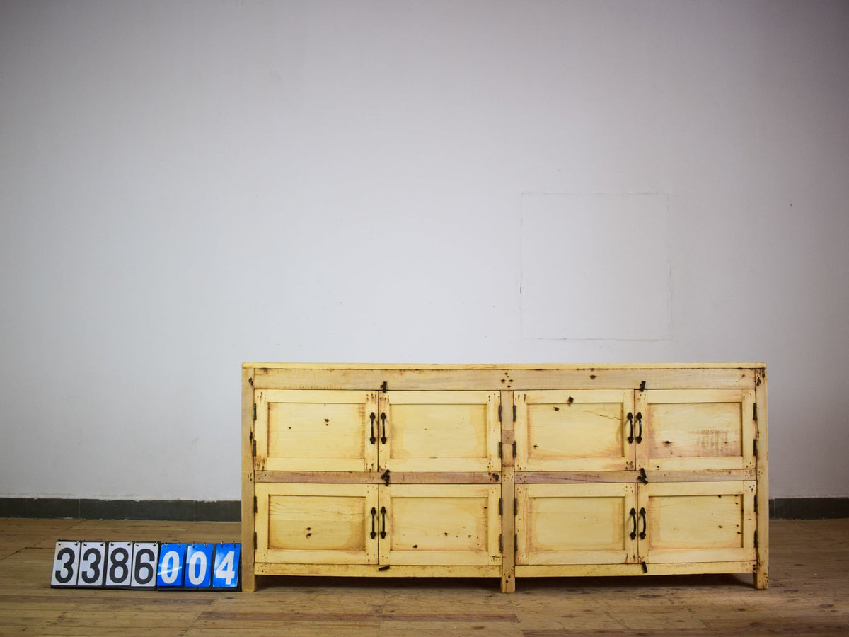 Vintage Rustic Bleached Wood Cupboard Cabinet Sideboard