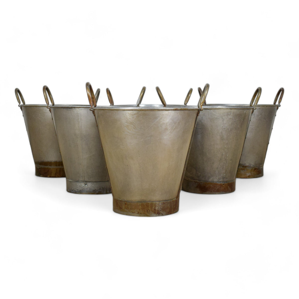 MILLWARDS® Handmade Vintage Style Galvanised Metal Olive Bucket Planter - 40 cm