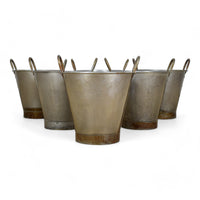 MILLWARDS® Handmade Vintage Style Galvanised Metal Olive Bucket Planter - 40 cm