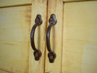 Vintage Rustic Bleached Wood Cupboard Cabinet Sideboard