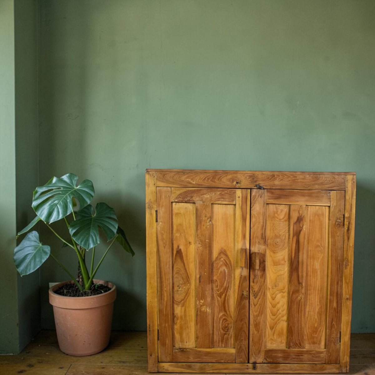 Vintage Rustic Wooden Cupboard Cabinet