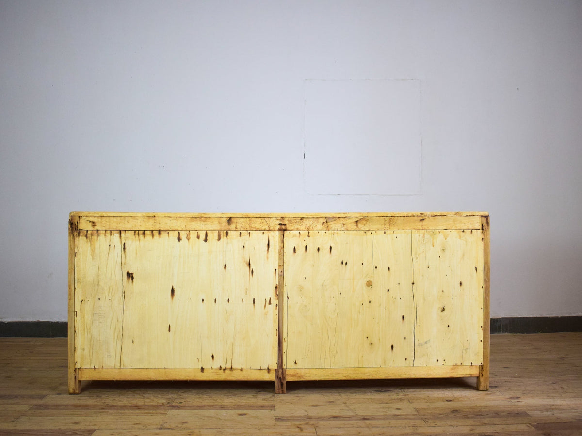 Vintage Rustic Bleached Wood Cupboard Cabinet Sideboard