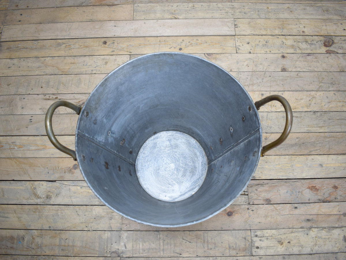 MILLWARDS® Handmade Vintage Style Galvanised Metal Olive Bucket Planter - 40 cm
