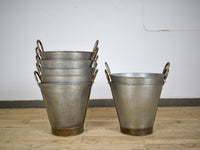 MILLWARDS® Handmade Vintage Style Galvanised Metal Olive Bucket Planter - 40 cm