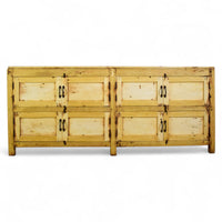 Vintage Rustic Bleached Wood Cupboard Cabinet Sideboard