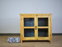 Rustic Vintage Glass Cupboard Cabinet