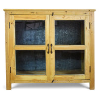 Rustic Vintage Glass Cupboard Cabinet