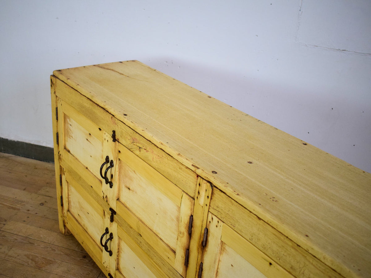 Vintage Rustic Bleached Wood Cupboard Cabinet Sideboard
