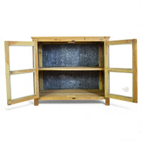 Rustic Vintage Glass Cupboard Cabinet