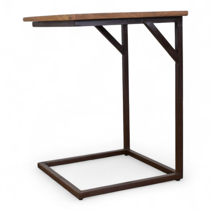 Reclaimed Vintage Style Metal and Wood Coffee Side Table Desk