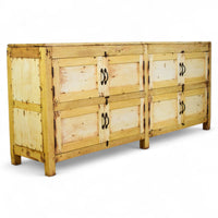 Vintage Rustic Bleached Wood Cupboard Cabinet Sideboard