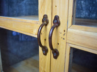 Rustic Vintage Glass Cupboard Cabinet