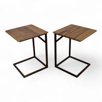 Reclaimed Vintage Style Metal and Wood Coffee Side Table Desk