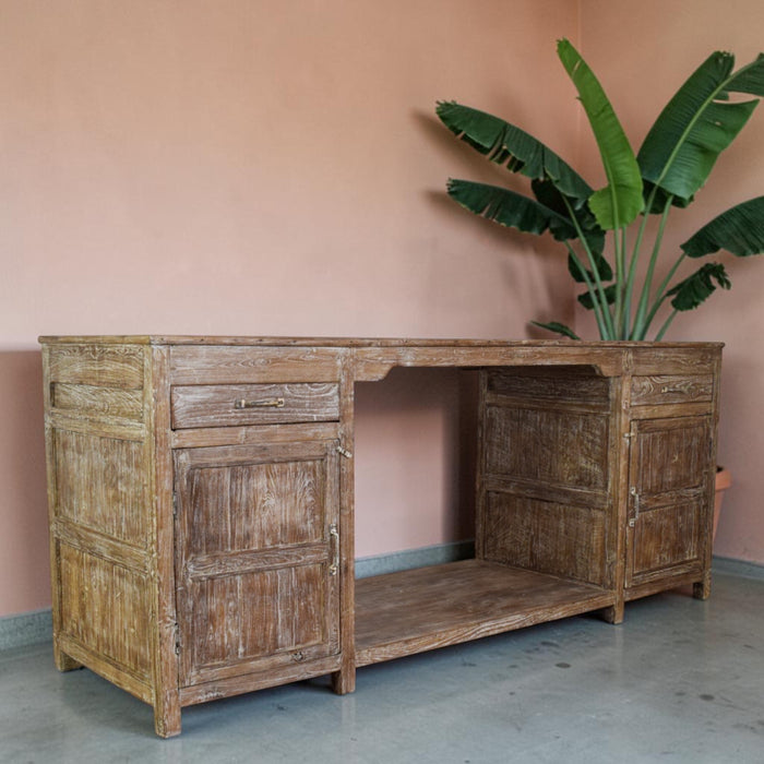 Large Vintage Wooden Sideboard Kitchen Island Cupboard