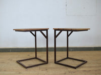 Reclaimed Vintage Style Metal and Wood Coffee Side Table Desk