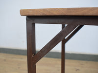 Reclaimed Vintage Style Metal and Wood Coffee Side Table Desk