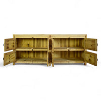 Vintage Rustic Bleached Wood Cupboard Cabinet Sideboard