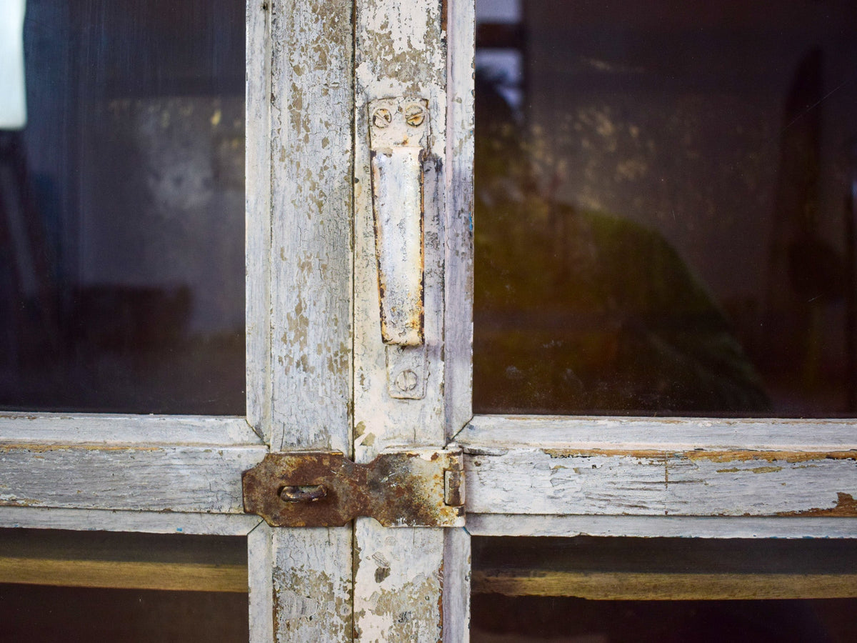 Vintage Worn Painted Rustic Cupboard Cabinet