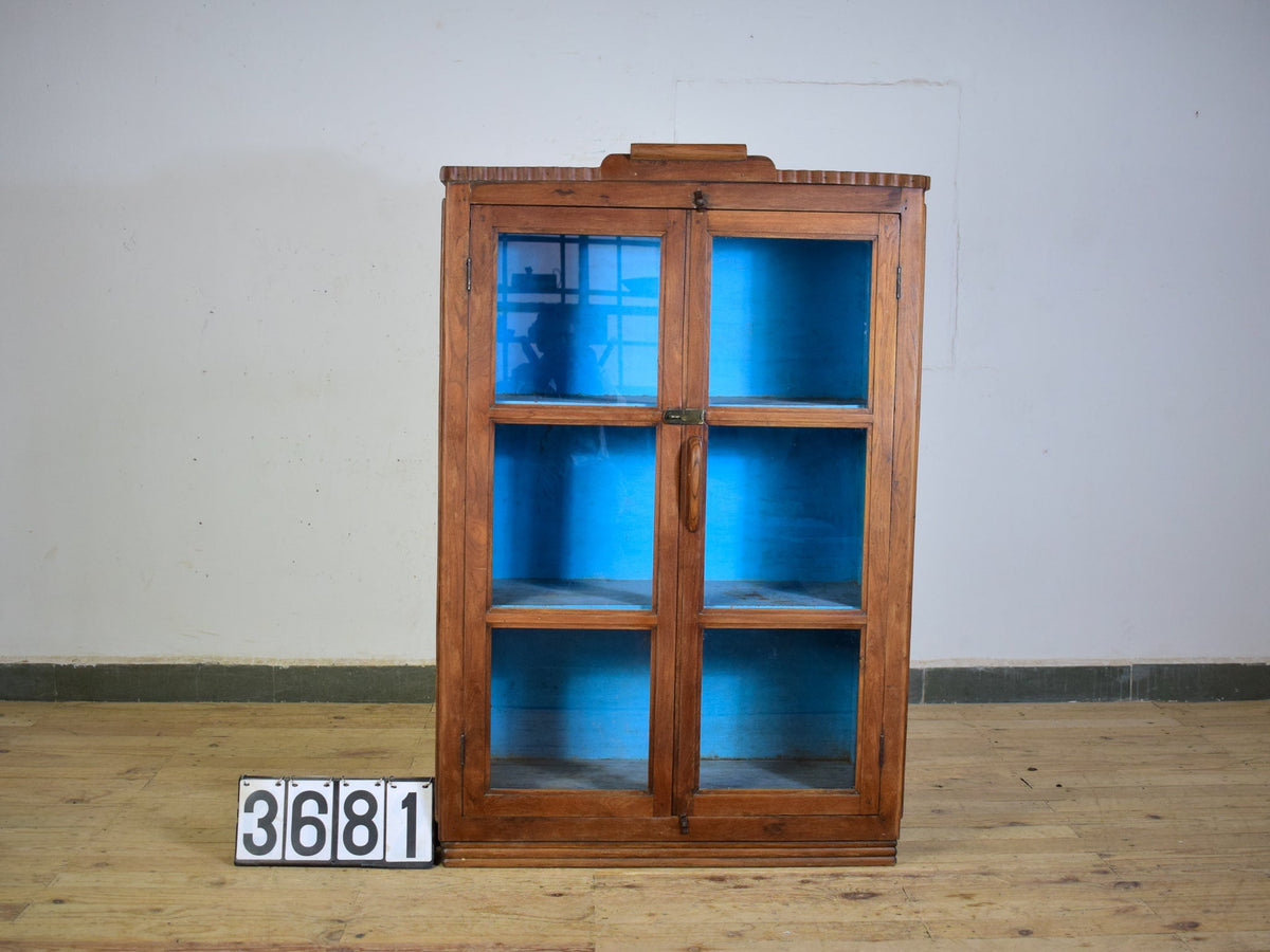 Vintage Rustic Wood and Metal Cupboard Cabinet