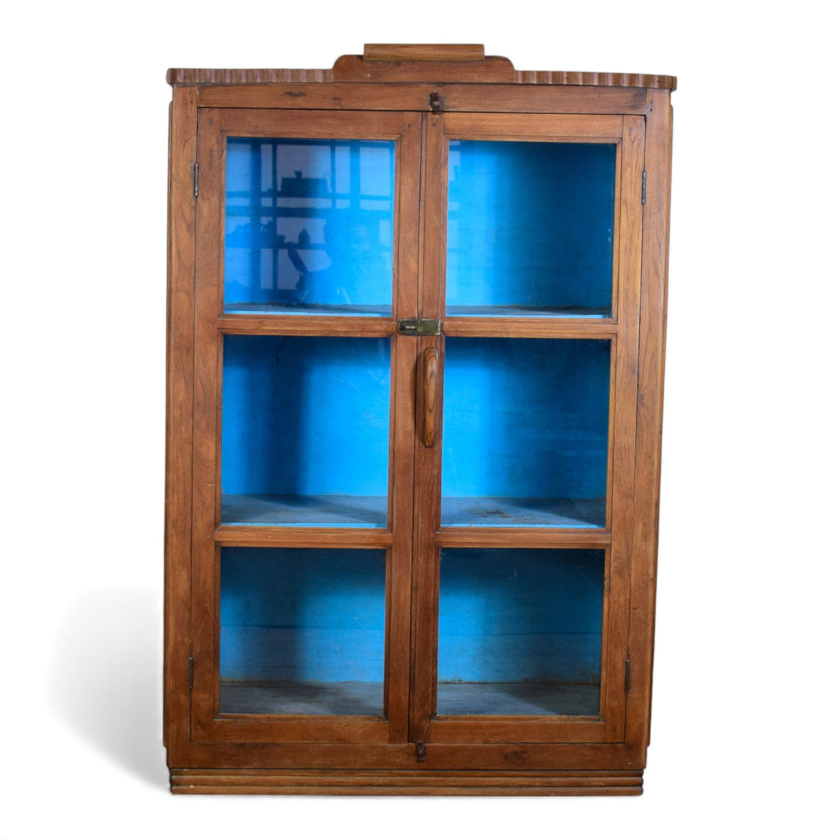 Vintage Rustic Wood and Metal Cupboard Cabinet