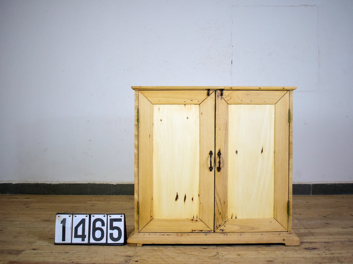 Vintage Rustic Bleached Wood Cupboard Cabinet