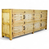 Vintage Rustic Bleached Wood Cupboard Cabinet Sideboard