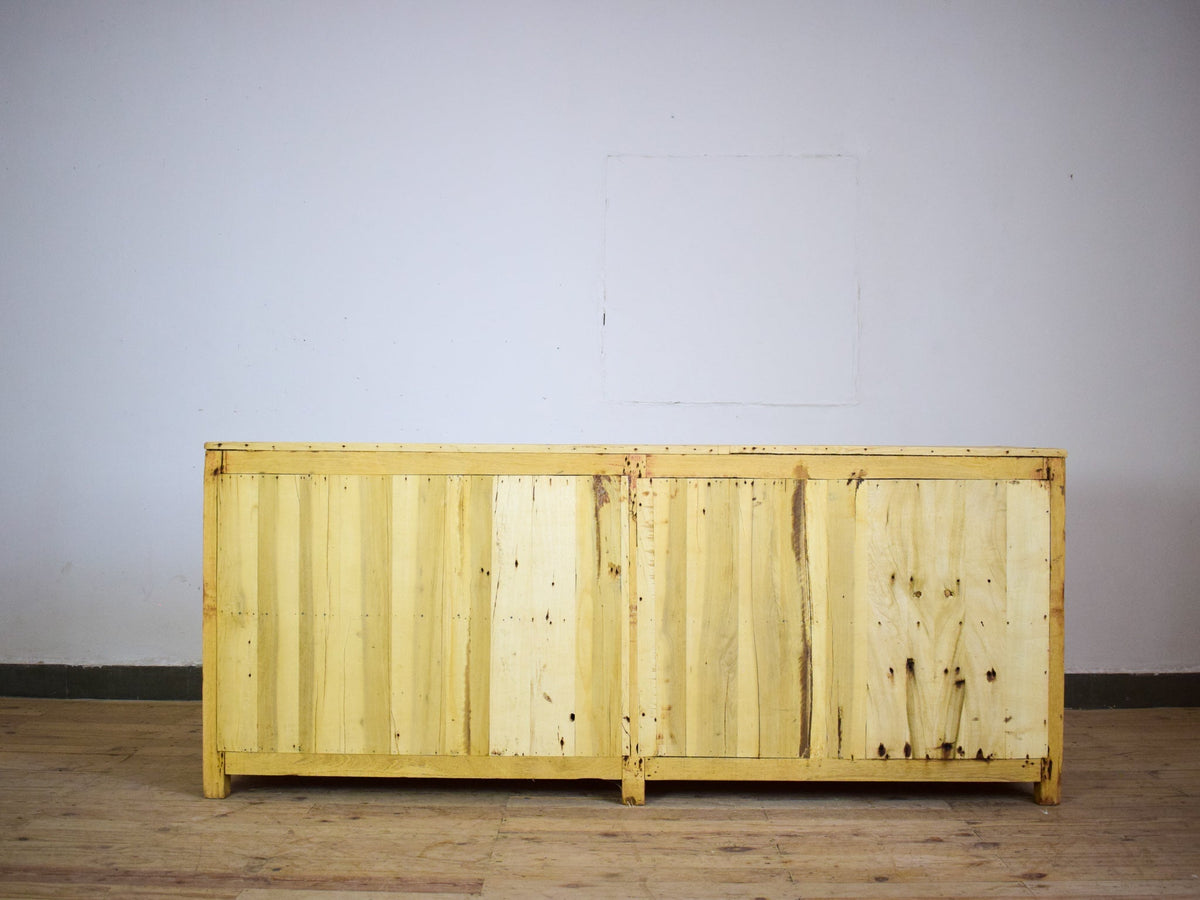 Vintage Rustic Bleached Wood Cupboard Cabinet Sideboard