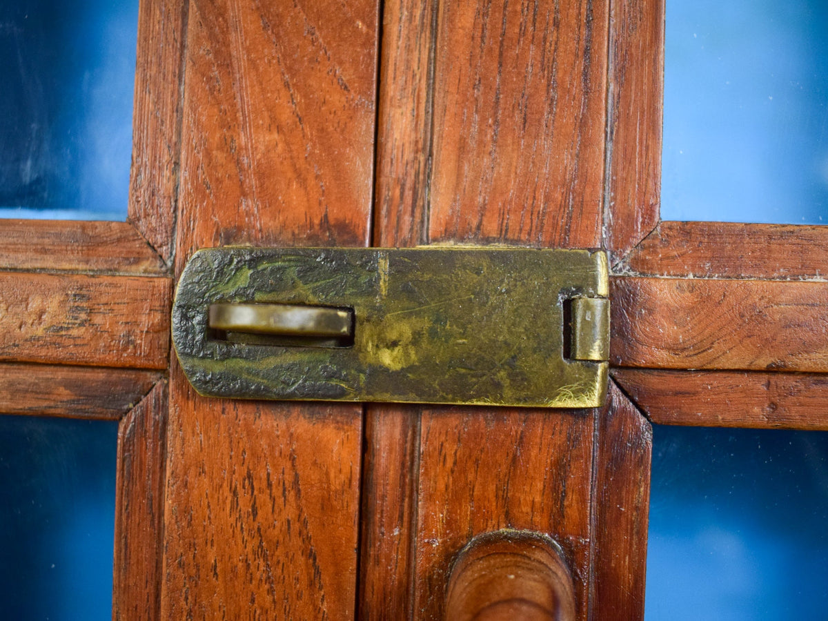 Vintage Rustic Wood and Metal Cupboard Cabinet