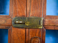 Vintage Rustic Wood and Metal Cupboard Cabinet