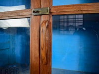 Vintage Rustic Wood and Metal Cupboard Cabinet
