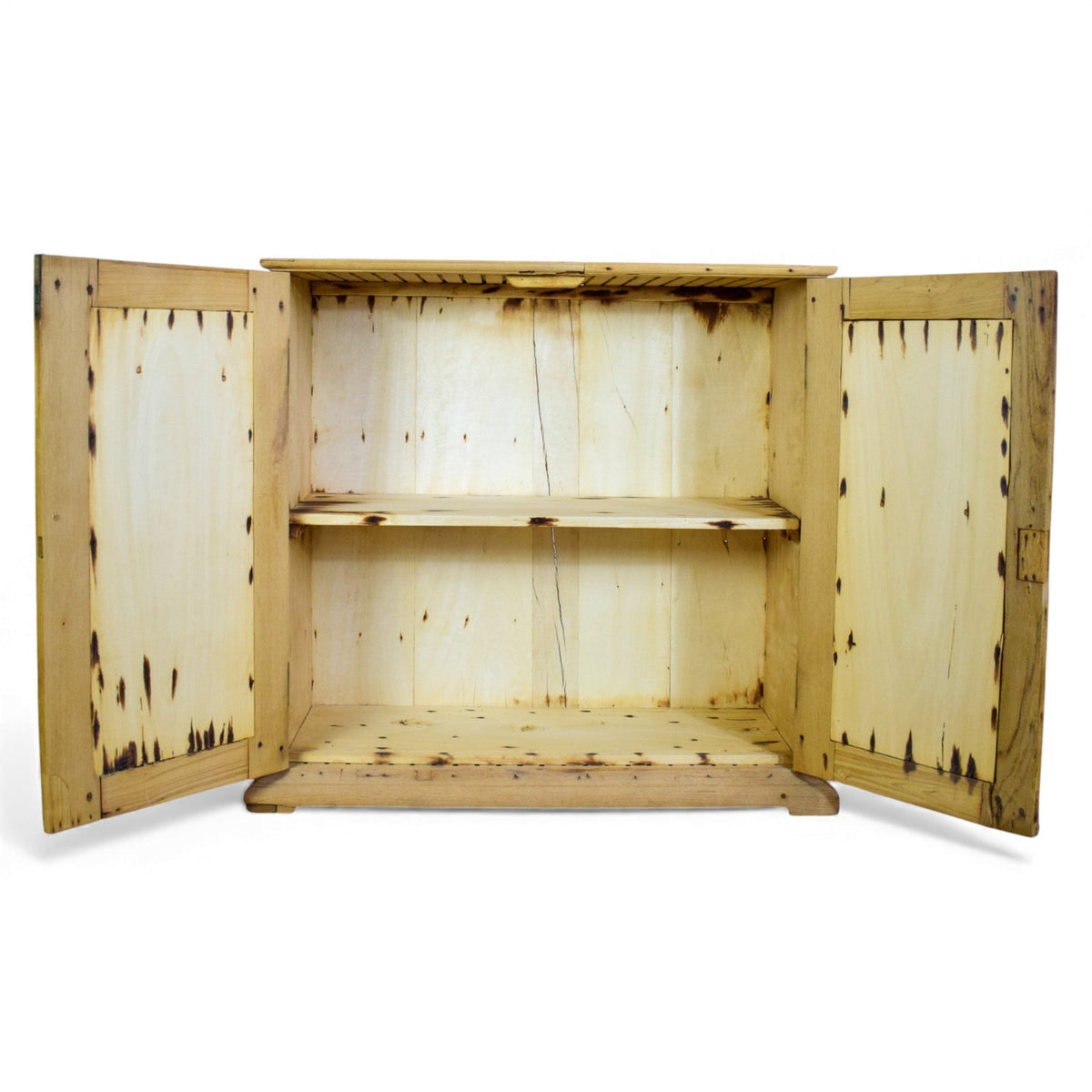 Vintage Rustic Bleached Wood Cupboard Cabinet