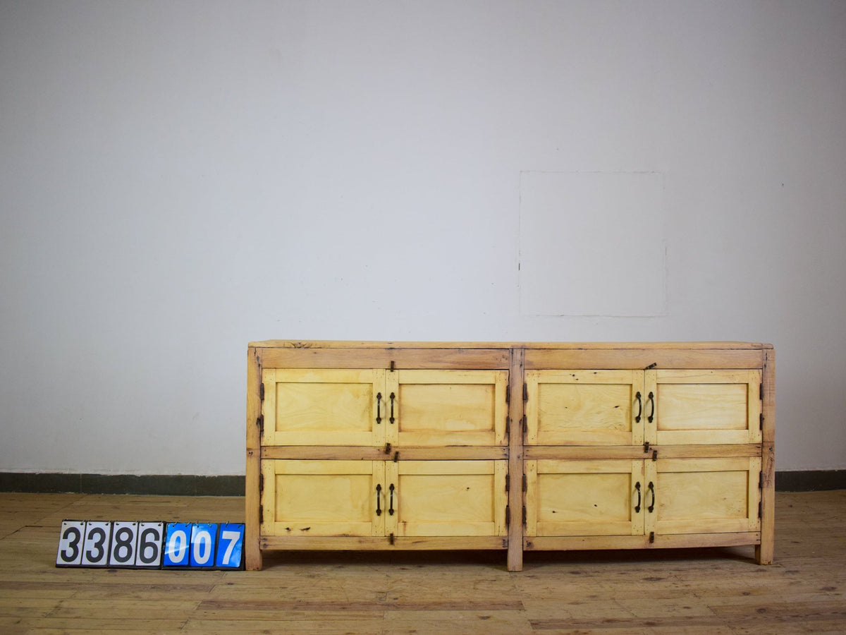 Vintage Rustic Bleached Wood Cupboard Cabinet Sideboard