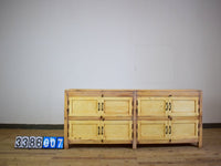 Vintage Rustic Bleached Wood Cupboard Cabinet Sideboard