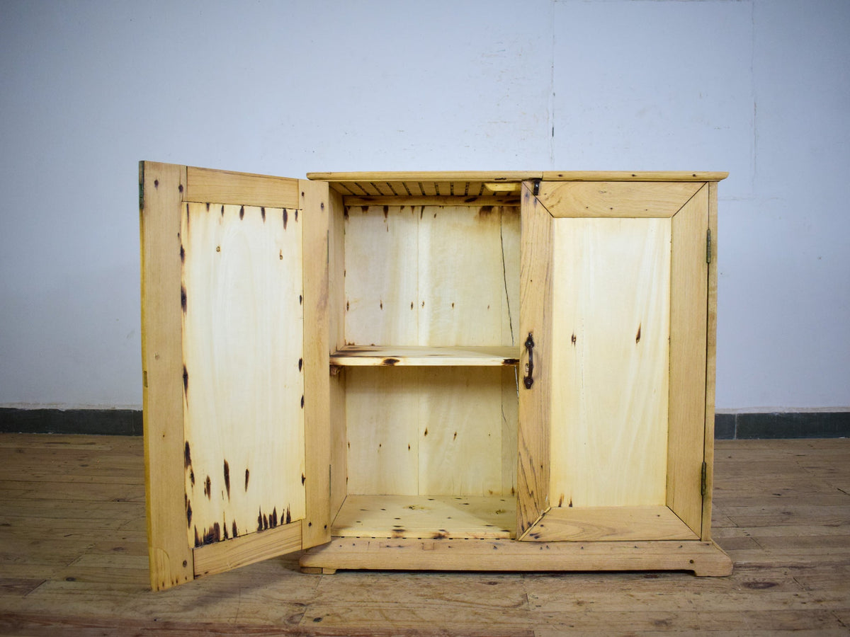 Vintage Rustic Bleached Wood Cupboard Cabinet